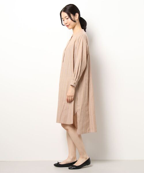 MB mint breeze（エムビーミントブリーズ）の「【M～5L大きいサイズ 】ストライプ ロング シャツワンピース（ワンピース・レディース・ブラウン/ネイビー・LL/4L/3L/5L/L/M）」の18枚目の写真