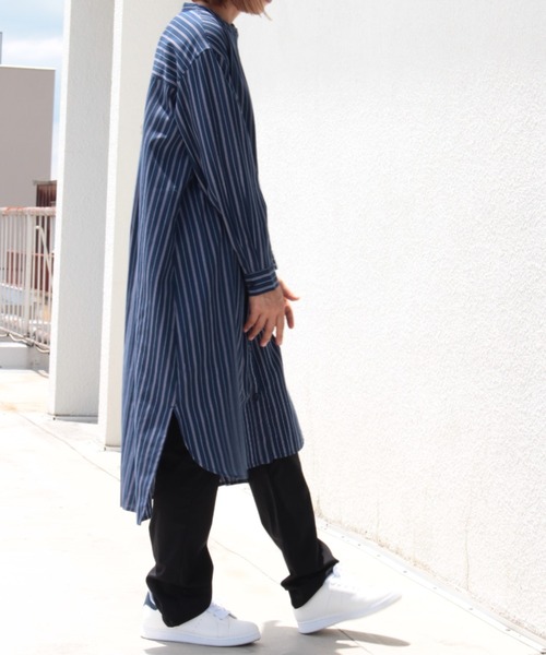 MB mint breeze（エムビーミントブリーズ）の「【M～5L大きいサイズ 】ストライプ ロング シャツワンピース（ワンピース・レディース・ブラウン/ネイビー・LL/4L/3L/5L/L/M）」の14枚目の写真