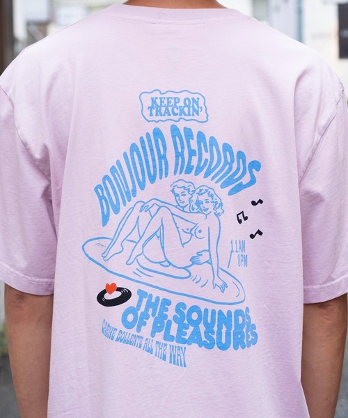 Carne Bollente（カルネボレンテ）の「Carne Bollente x bonjour records 25 Tシャツ（Tシャツ/カットソー・メンズ・ピンク/ホワイト・XL/L/S/M）」の8枚目の写真