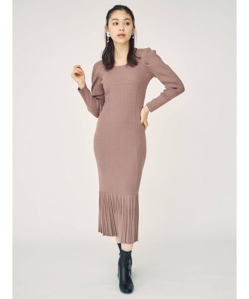 MERCURYDUO（マーキュリーデュオ）の「パワショルマーメイドニットワンピース（ワンピース・レディース・ブルー/ブラック/ベージュ/ブラウン・FREE）」の10枚目の写真