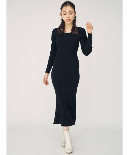 MERCURYDUO（マーキュリーデュオ）の「パワショルマーメイドニットワンピース（ワンピース・レディース・ブルー/ブラック/ベージュ/ブラウン・FREE）」の17枚目の写真