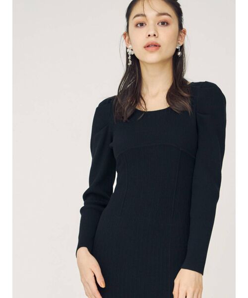 MERCURYDUO（マーキュリーデュオ）の「パワショルマーメイドニットワンピース（ワンピース・レディース・ブルー/ブラック/ベージュ/ブラウン・FREE）」の9枚目の写真