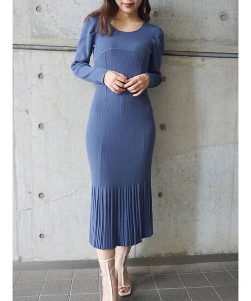 MERCURYDUO（マーキュリーデュオ）の「パワショルマーメイドニットワンピース（ワンピース・レディース・ブルー/ブラック/ベージュ/ブラウン・FREE）」の15枚目の写真