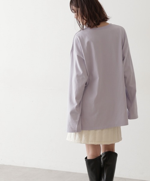 FREE'S MART(フリーズマート)の「◆起毛天竺ロゴプリントロンT(Tシャツ/カットソー・レディース・パープル/ホワイト/ブラック・FREE)」の4枚目の写真