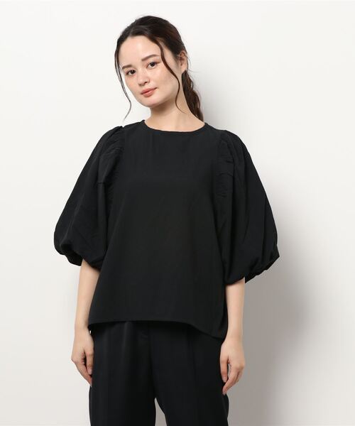 CRAFT STANDARD BOUTIQUE(クラフトスタンダードブティック)の「袖バルーンブラウス *(シャツ/ブラウス・レディース・ブラック/ダークグリーン/キャメル・FREE)」の6枚目の写真