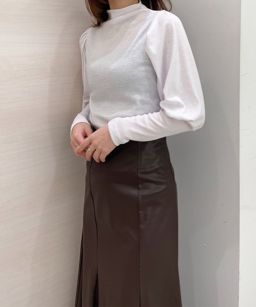 solleim（ソルレム）の「フェイクレザーハイウエストマーメイドスカート（スカート・レディース・ブラック/ブラウン/ベージュ・M）」の22枚目の写真