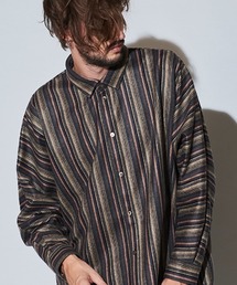 NO ID. | ms4823- ﾏﾙﾁｽﾄﾗｲﾌﾟﾄﾞﾙﾏﾝｽﾘｰﾌﾞBIG-SH(シャツ/ブラウス)