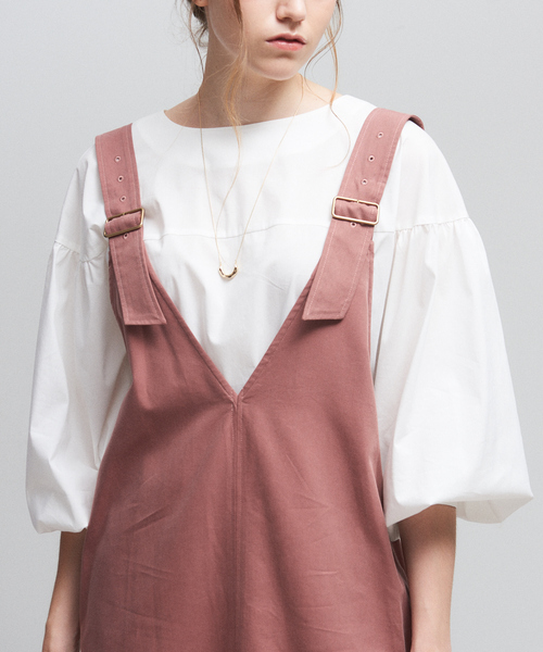 abahouse mavie（アバハウスマヴィ）の「2WAYジャンパースカート（ジャンパースカート・レディース・ベージュ/スモークピンク/チャコールグレー・フリー）」の11枚目の写真