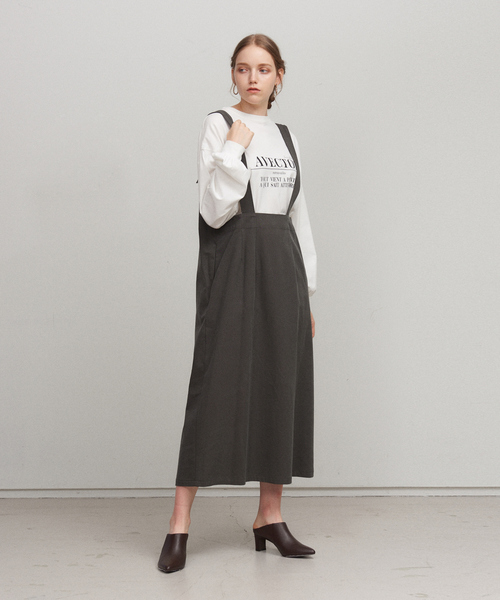 abahouse mavie（アバハウスマヴィ）の「2WAYジャンパースカート（ジャンパースカート・レディース・ベージュ/スモークピンク/チャコールグレー・フリー）」の14枚目の写真