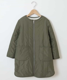 a.v.v（アーヴェヴェ）の「[140-150]【2WAY/洗濯機で洗える】タフタ&ボアリバーシブルコート（ノーカラーコート・キッズ）」