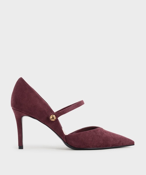 CHARLES & KEITH(チャールズ & キース)の「クロックエフェクト ドルセイスティレットパンプス / Croc-Effect D'Orsay Stiletto Pumps(パンプス・レディース・ベージュ/バーガンディー/ブラック系その他4・22.5cm/23cm/23.5cm/24.5cm/25cm/25.5cm)」の1枚目の写真