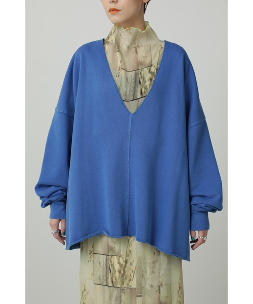 CREOLME（クレオルム）の「(CREOLME)Vネックオーバースウェット（スウェット・レディース・オレンジ/ベージュ/ブルー・ONE SIZE）」の12枚目の写真