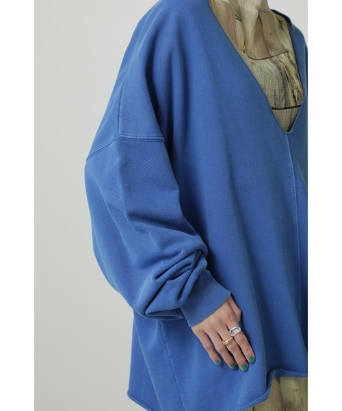 CREOLME（クレオルム）の「(CREOLME)Vネックオーバースウェット（スウェット・レディース・オレンジ/ベージュ/ブルー・ONE SIZE）」の9枚目の写真