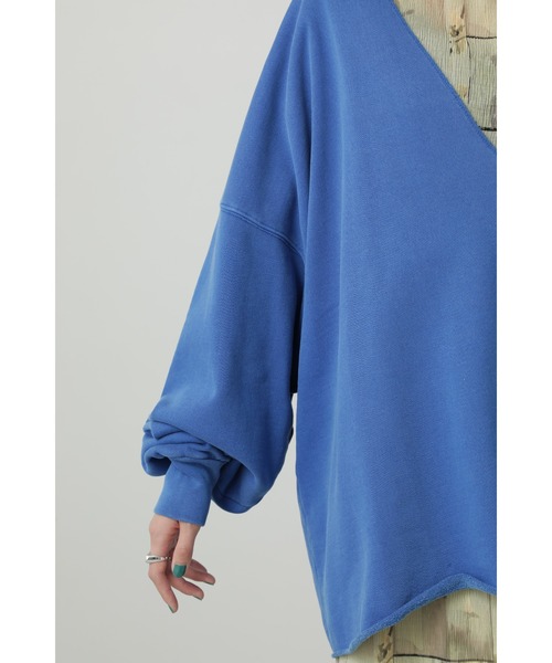 CREOLME（クレオルム）の「(CREOLME)Vネックオーバースウェット（スウェット・レディース・オレンジ/ベージュ/ブルー・ONE SIZE）」の11枚目の写真