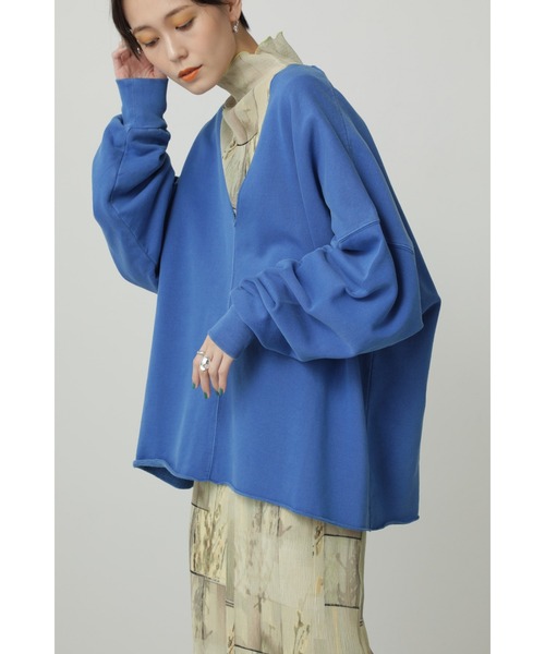 CREOLME（クレオルム）の「(CREOLME)Vネックオーバースウェット（スウェット・レディース・オレンジ/ベージュ/ブルー・ONE SIZE）」の18枚目の写真