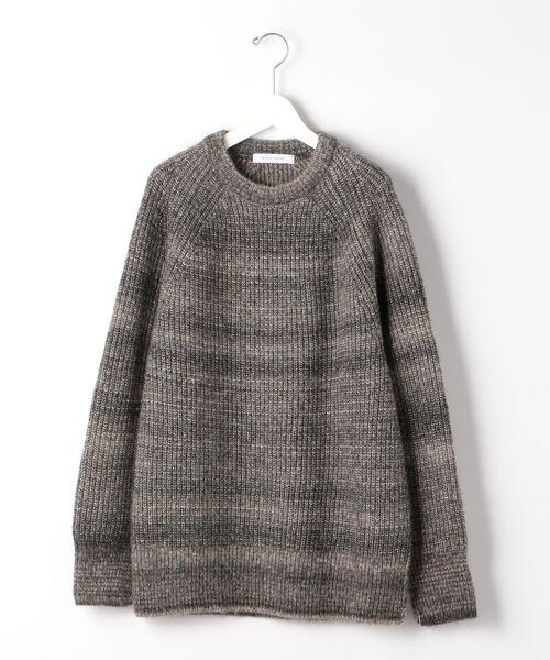 BRACTMENT（ブラクトメント）の「＜BRACTMENT（ブラクトメント）＞アンダイド アルパカコットン カスリ クルーネック ニット（ニット/セーター・メンズ・グレー/ナチュラル・36/38/40）」の2枚目の写真
