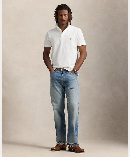 POLO RALPH LAUREN(ポロ ラルフ ローレン)の「カスタム スリム フィット メッシュ ポロ シャツ(ポロシャツ・メンズ・ホワイト・S/M/L/XL/XS/XXL)」の4枚目の写真