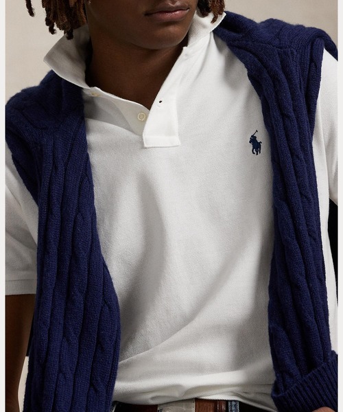 POLO RALPH LAUREN(ポロ ラルフ ローレン)の「カスタム スリム フィット メッシュ ポロ シャツ(ポロシャツ・メンズ・ホワイト・S/M/L/XL/XS/XXL)」の5枚目の写真