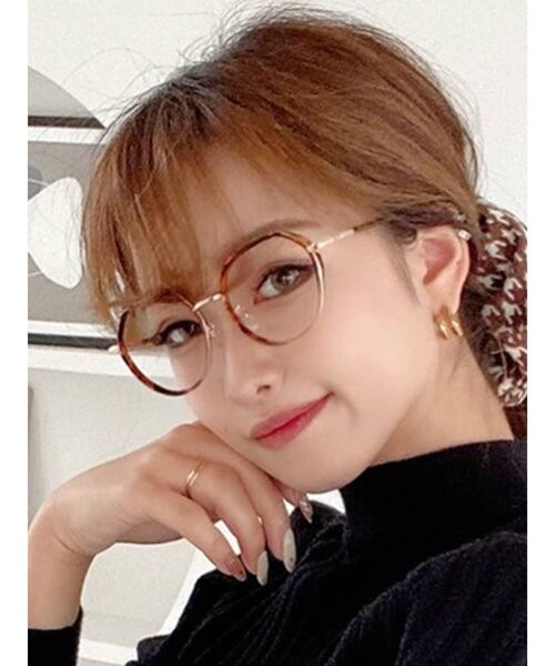 RESEXXY（リゼクシー）の「カラーフレームクリアメガネ（メガネ・レディース・ブラック/ブラウン・FREE）」の2枚目の写真