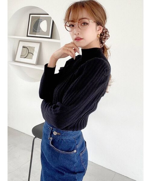 RESEXXY（リゼクシー）の「カラーフレームクリアメガネ（メガネ・レディース・ブラック/ブラウン・FREE）」の6枚目の写真