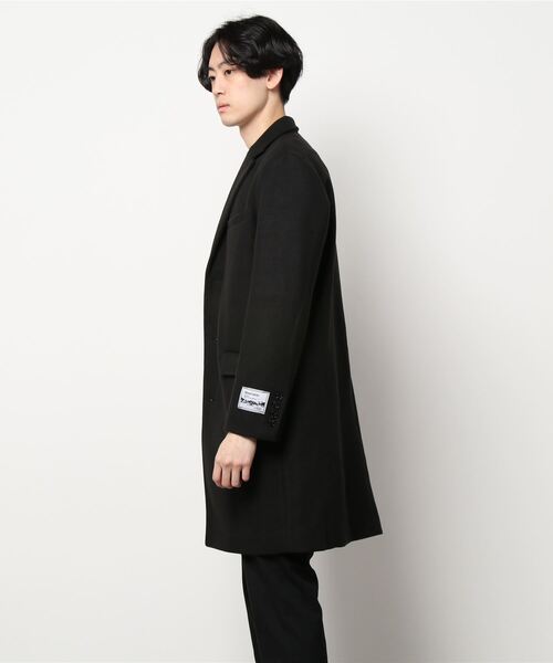 AZUL by moussy(アズールバイマウジー)の「WASHABLE CHESTER COAT/ウォッシャブルチェスターコート(チェスターコート・メンズ・ブラック系その他/ブラック・MEDIUM/SMALL/LARGE)」の4枚目の写真