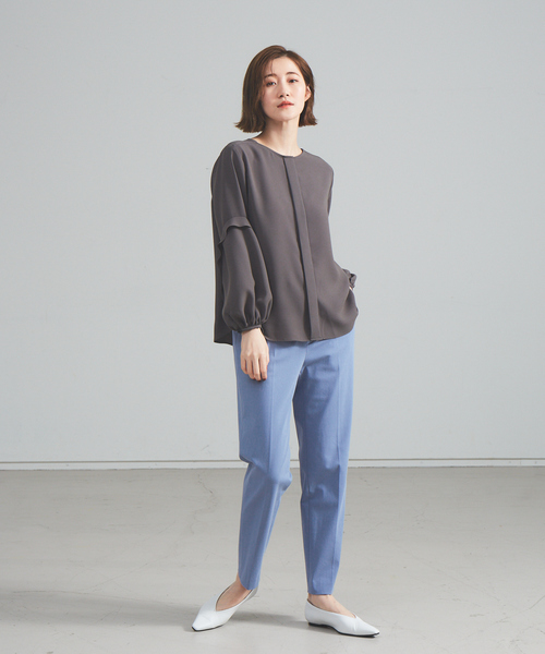 qualite（カリテ）の「【新色ブラック登場】ジョーゼットボリュームスリーブブラウス（シャツ/ブラウス・レディース・チャコールグレー/ベージュ/ブラック・フリー）」の16枚目の写真