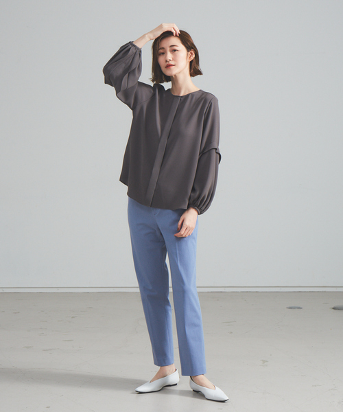 qualite（カリテ）の「【新色ブラック登場】ジョーゼットボリュームスリーブブラウス（シャツ/ブラウス・レディース・チャコールグレー/ベージュ/ブラック・フリー）」の15枚目の写真
