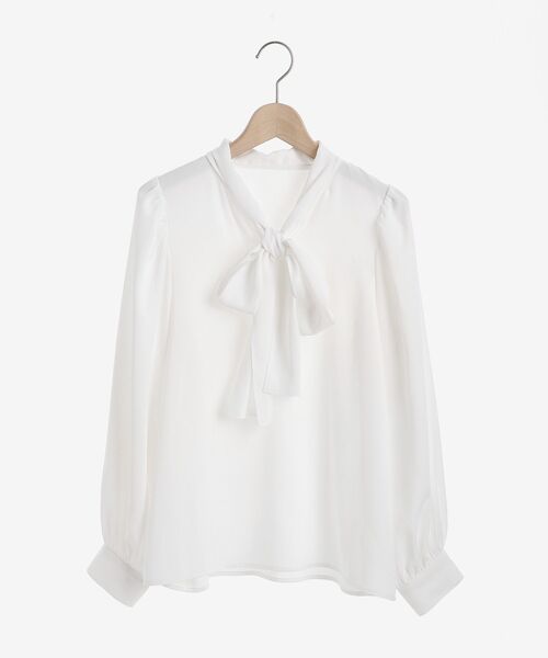 MAJESTIC LEGON（マジェスティックレゴン）の「とろみボウタイブラウス（シャツ/ブラウス・レディース・オフホワイト/ホワイト系その他/ブラック・MEDIUM）」の13枚目の写真