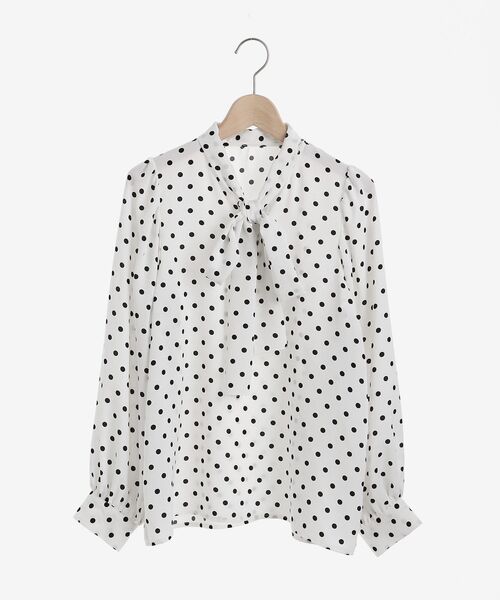 MAJESTIC LEGON（マジェスティックレゴン）の「とろみボウタイブラウス（シャツ/ブラウス・レディース・オフホワイト/ホワイト系その他/ブラック・MEDIUM）」の14枚目の写真