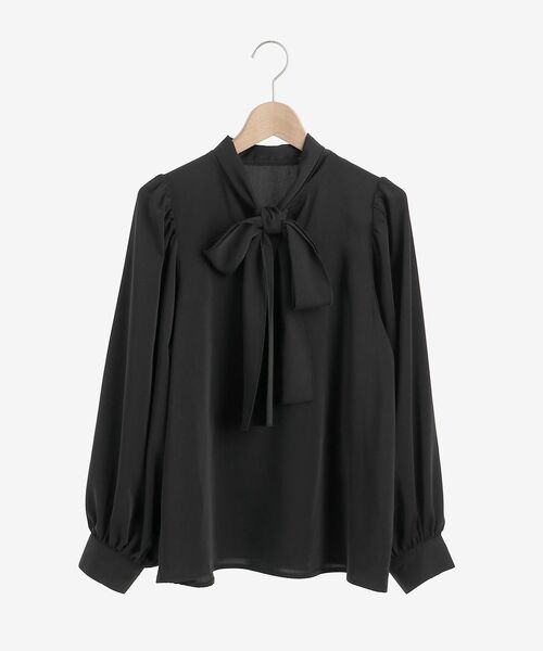 MAJESTIC LEGON（マジェスティックレゴン）の「とろみボウタイブラウス（シャツ/ブラウス・レディース・オフホワイト/ホワイト系その他/ブラック・MEDIUM）」の15枚目の写真