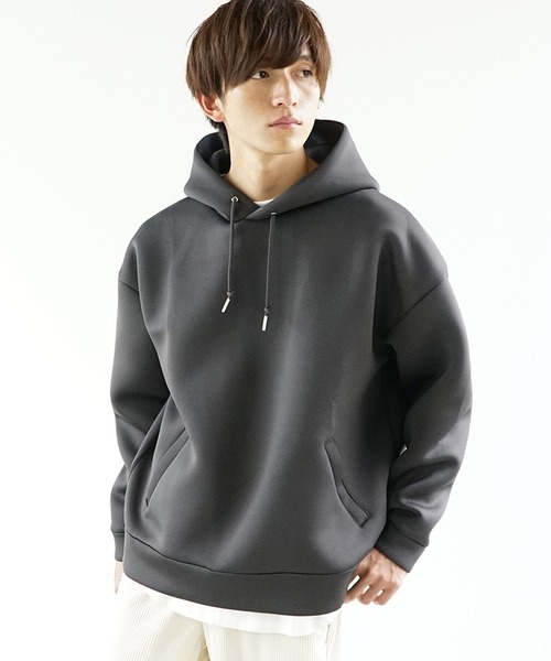 MinoriTY(マイノリティ)の「【MinoriTY】ルーズパーカー オーバーサイズ スウェット ポンチ エアリー ビッグシルエット プルパーカー トレーナー 秋服(スウェット・メンズ・アイボリー/グレー系その他/レンガ/チャコール・S/M/L)」の3枚目の写真