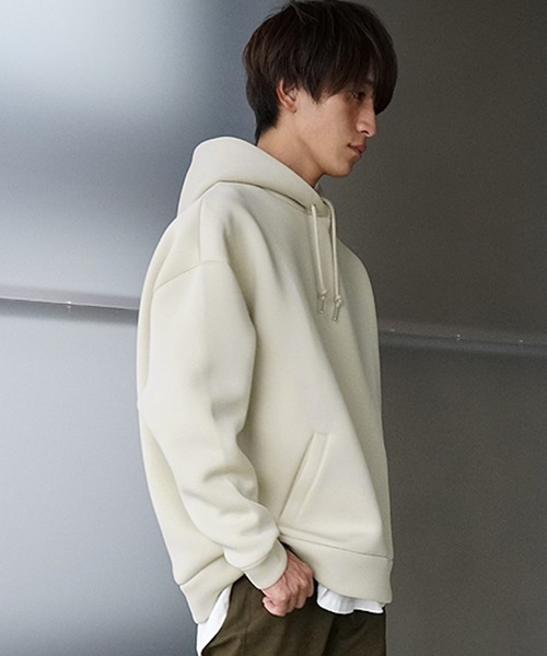 MinoriTY(マイノリティ)の「【MinoriTY】ルーズパーカー オーバーサイズ スウェット ポンチ エアリー ビッグシルエット プルパーカー トレーナー 秋服(スウェット・メンズ・アイボリー/グレー系その他/レンガ/チャコール・S/M/L)」の5枚目の写真