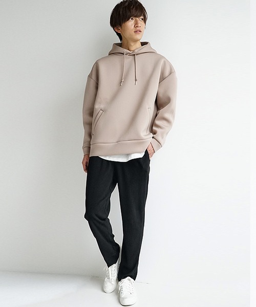 MinoriTY(マイノリティ)の「【MinoriTY】ルーズパーカー オーバーサイズ スウェット ポンチ エアリー ビッグシルエット プルパーカー トレーナー 秋服(スウェット・メンズ・アイボリー/グレー系その他/レンガ/チャコール・S/M/L)」の8枚目の写真