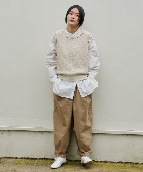 Libra Cue（リブラ キュー）の「ステッチラインブークレーベスト（ベスト・レディース・ブラック/アイボリー・FREE）」の9枚目の写真