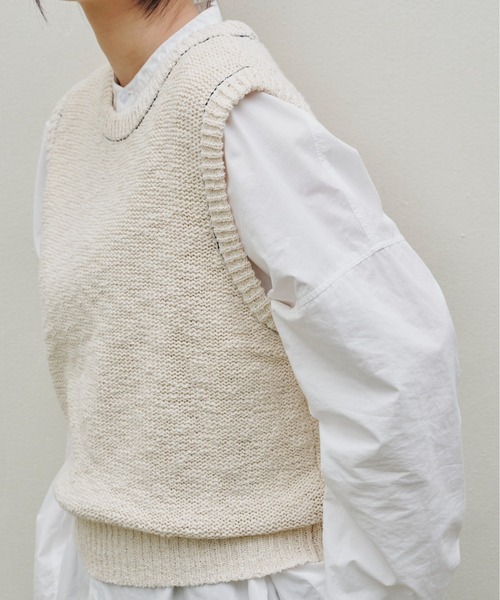 Libra Cue（リブラ キュー）の「ステッチラインブークレーベスト（ベスト・レディース・ブラック/アイボリー・FREE）」の16枚目の写真