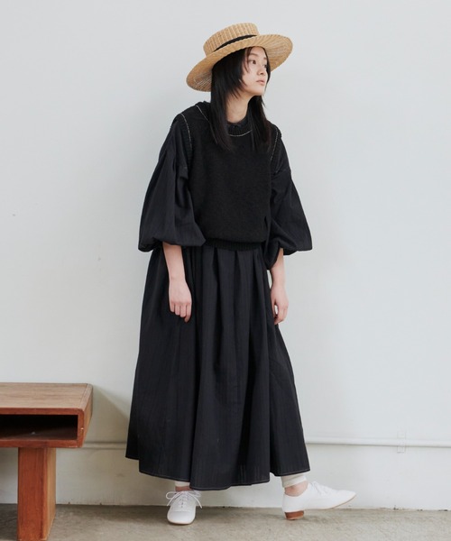 Libra Cue（リブラ キュー）の「ステッチラインブークレーベスト（ベスト・レディース・ブラック/アイボリー・FREE）」の10枚目の写真