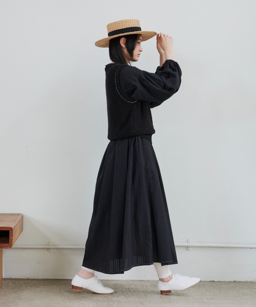 Libra Cue（リブラ キュー）の「ステッチラインブークレーベスト（ベスト・レディース・ブラック/アイボリー・FREE）」の15枚目の写真