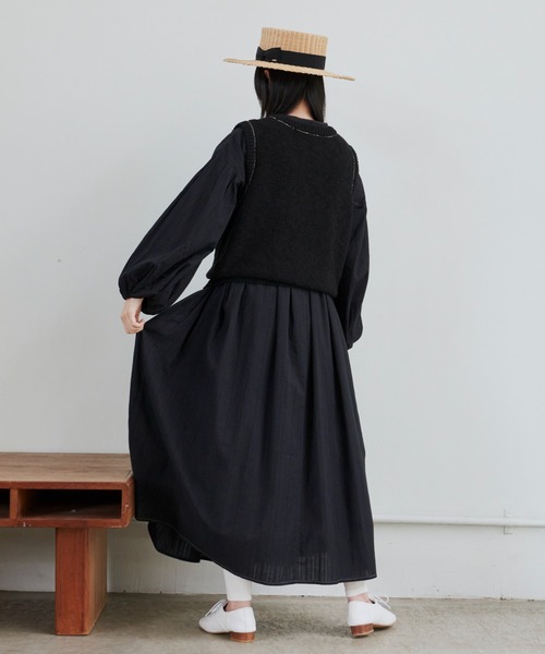 Libra Cue（リブラ キュー）の「ステッチラインブークレーベスト（ベスト・レディース・ブラック/アイボリー・FREE）」の17枚目の写真