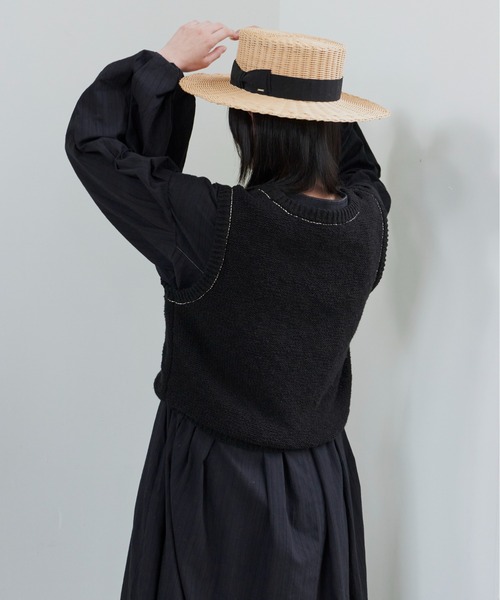 Libra Cue（リブラ キュー）の「ステッチラインブークレーベスト（ベスト・レディース・ブラック/アイボリー・FREE）」の8枚目の写真