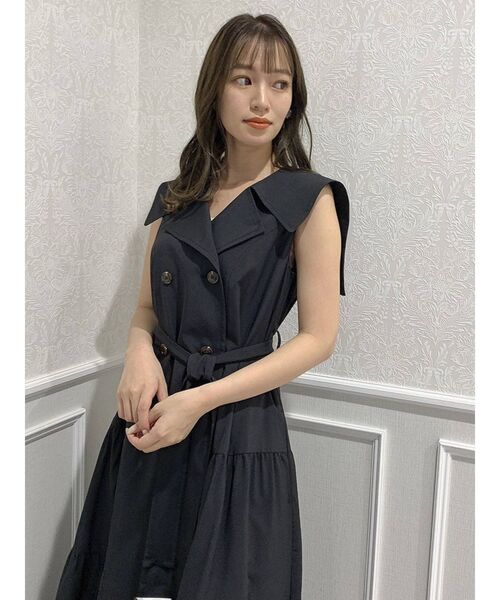 dazzlin（ダズリン）の「ビッグカラートレンチワンピース（ワンピース・レディース・ブラック/ベージュ・FREE）」の11枚目の写真