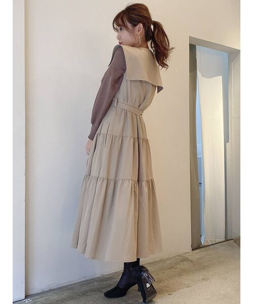 dazzlin（ダズリン）の「ビッグカラートレンチワンピース（ワンピース・レディース・ブラック/ベージュ・FREE）」の16枚目の写真