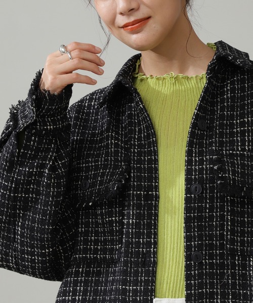 N.（N. Natural Beauty Basic）（エヌエヌナチュラルビューティーベーシック）の「◆ツイードショートブルゾン（ブルゾン・レディース・ブラック/ナチュラル・MEDIUM）」の13枚目の写真