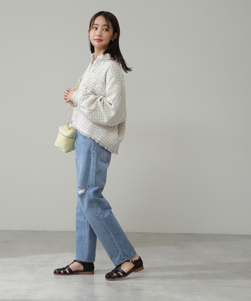 N.（N. Natural Beauty Basic）（エヌエヌナチュラルビューティーベーシック）の「◆ツイードショートブルゾン（ブルゾン・レディース・ブラック/ナチュラル・MEDIUM）」の10枚目の写真