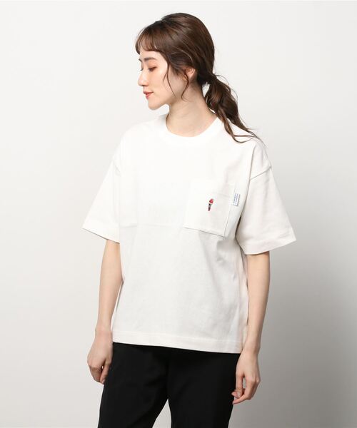 PARROTT CANVAS(パロットキャンバス)の「PARROTT CANVAS/パロットキャンバス パロットアイコンポケットTee(Tシャツ/カットソー・レディース・ネイビー/キナリ/グリーン・S/M)」の9枚目の写真