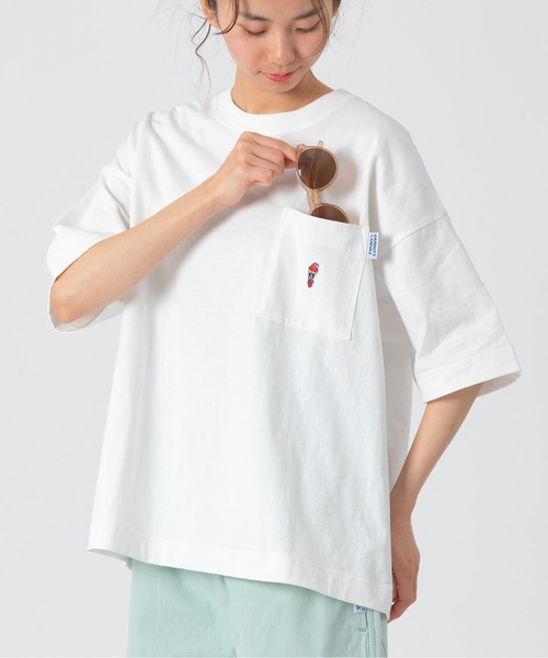 PARROTT CANVAS(パロットキャンバス)の「PARROTT CANVAS/パロットキャンバス パロットアイコンポケットTee(Tシャツ/カットソー・レディース・ネイビー/キナリ/グリーン・S/M)」の12枚目の写真