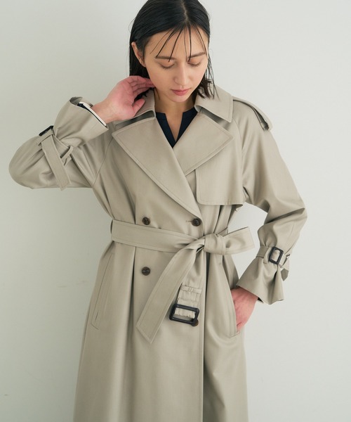 ANAYI（アナイ）の「コットンシルクトレンチコート（トレンチコート・レディース・ベージュ・36/38/34）」の2枚目の写真