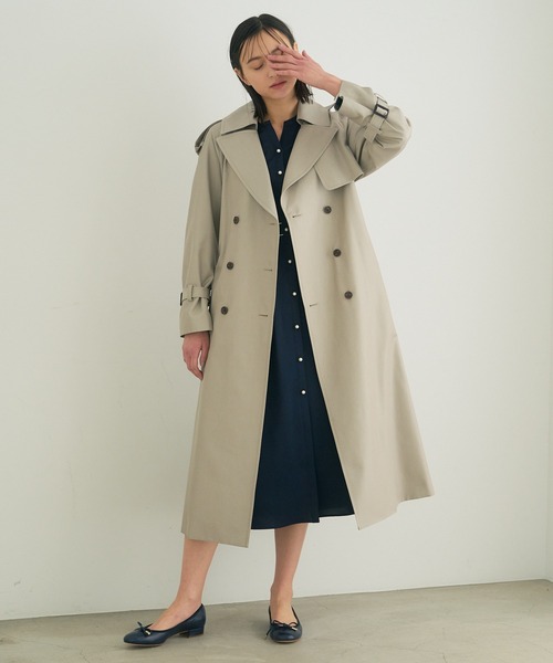 ANAYI（アナイ）の「コットンシルクトレンチコート（トレンチコート・レディース・ベージュ・36/38/34）」の6枚目の写真