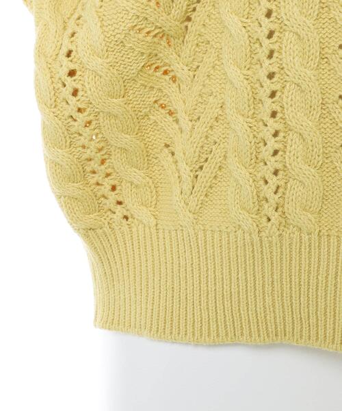 INGNI（イング）の「ショート丈Vネック透かしカーディガン（カーディガン/ボレロ・レディース・イエロー/アイボリー/ピンクベージュ・M）」の10枚目の写真