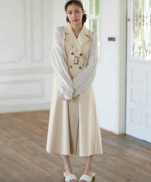 INGNI（イング）の「ショート丈Vネック透かしカーディガン（カーディガン/ボレロ・レディース・イエロー/アイボリー/ピンクベージュ・M）」の13枚目の写真