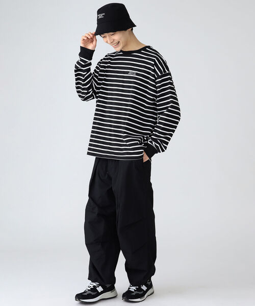 BEAMS HEART(ビームスハート)の「BEAMS HEART / ボーダー ビッグ ロングスリーブ Tシャツ(Tシャツ/カットソー・メンズ・ブラック/ネイビー・SMALL/MEDIUM/LARGE)」の6枚目の写真